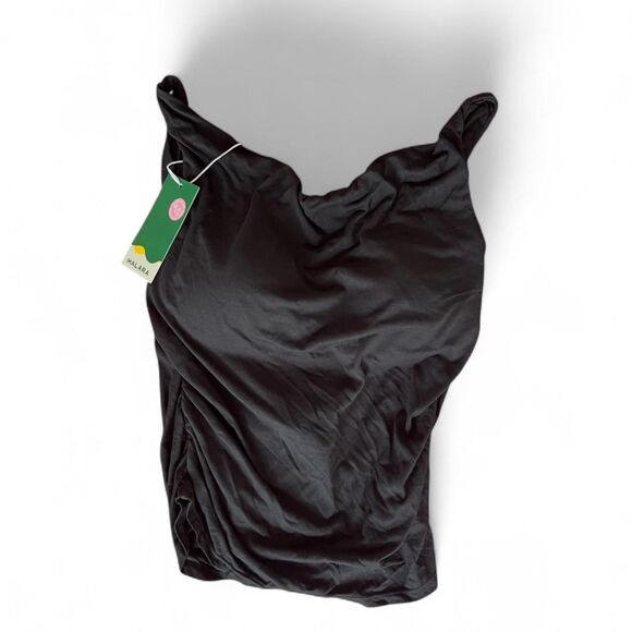 NWT Black Halara Top with swoop neck and low back size M - Picture 2 of 3